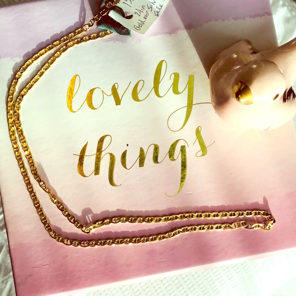 Beautiful and Heavy 24” Gold over Silver Chain